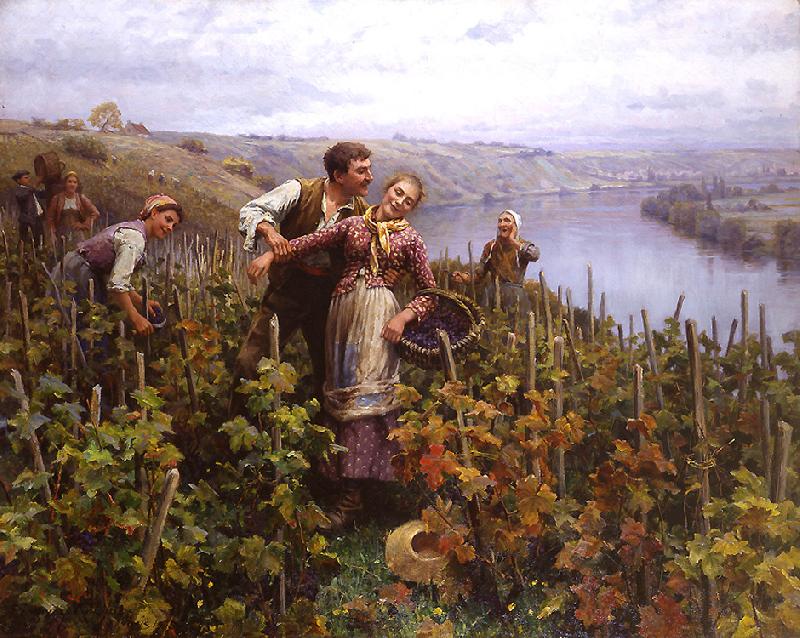 Daniel Ridgeway Knight En Vendanges Norge oil painting art